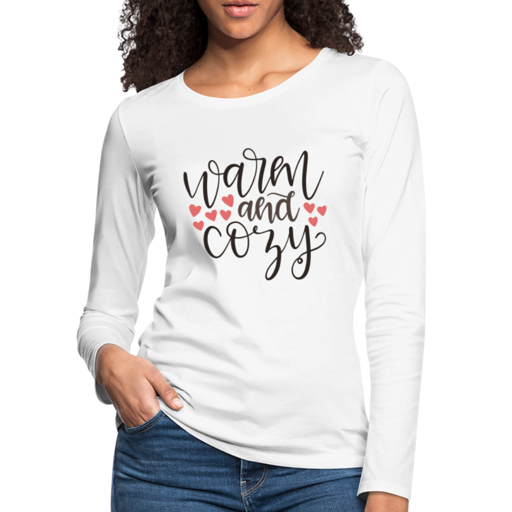Warm and Cozy Women's Premium Long Sleeve T-Shirt Color: white