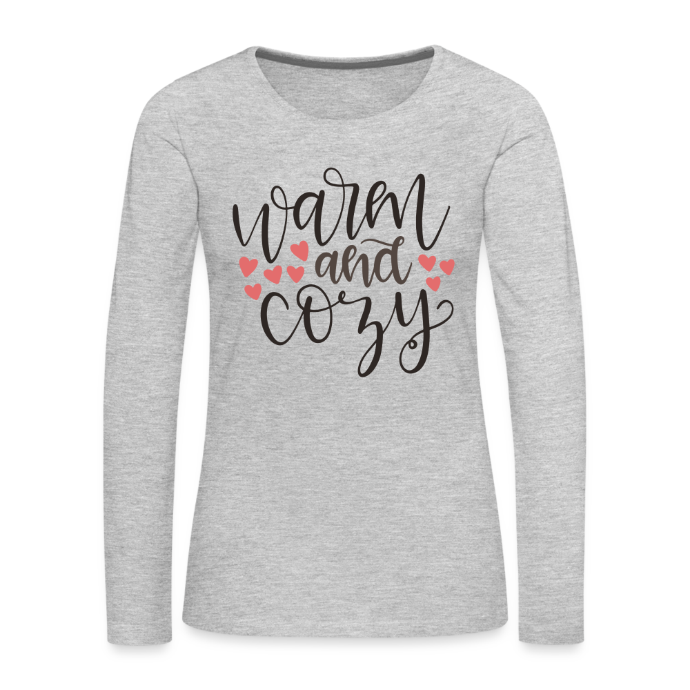 Warm and Cozy Women's Premium Long Sleeve T-Shirt - heather gray