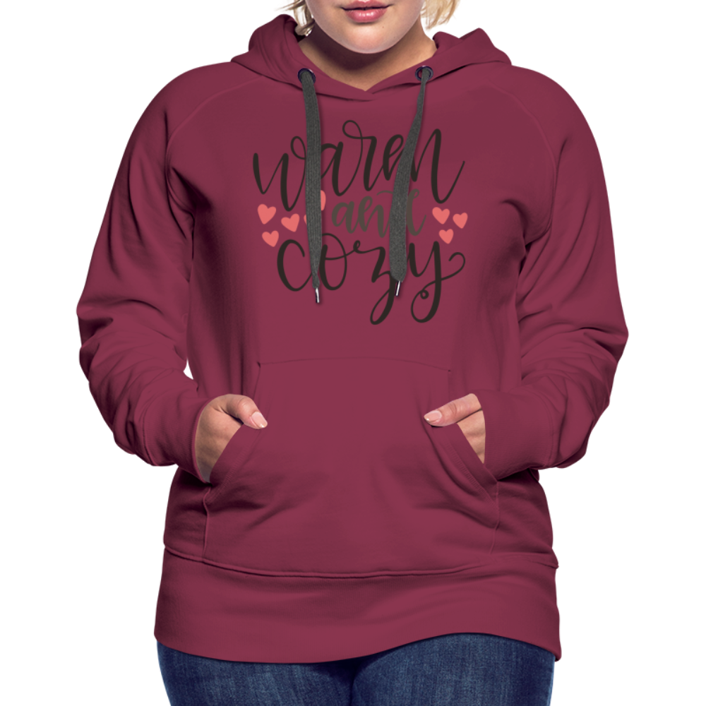Warm and Cozy Women’s Premium Hoodie - burgundy