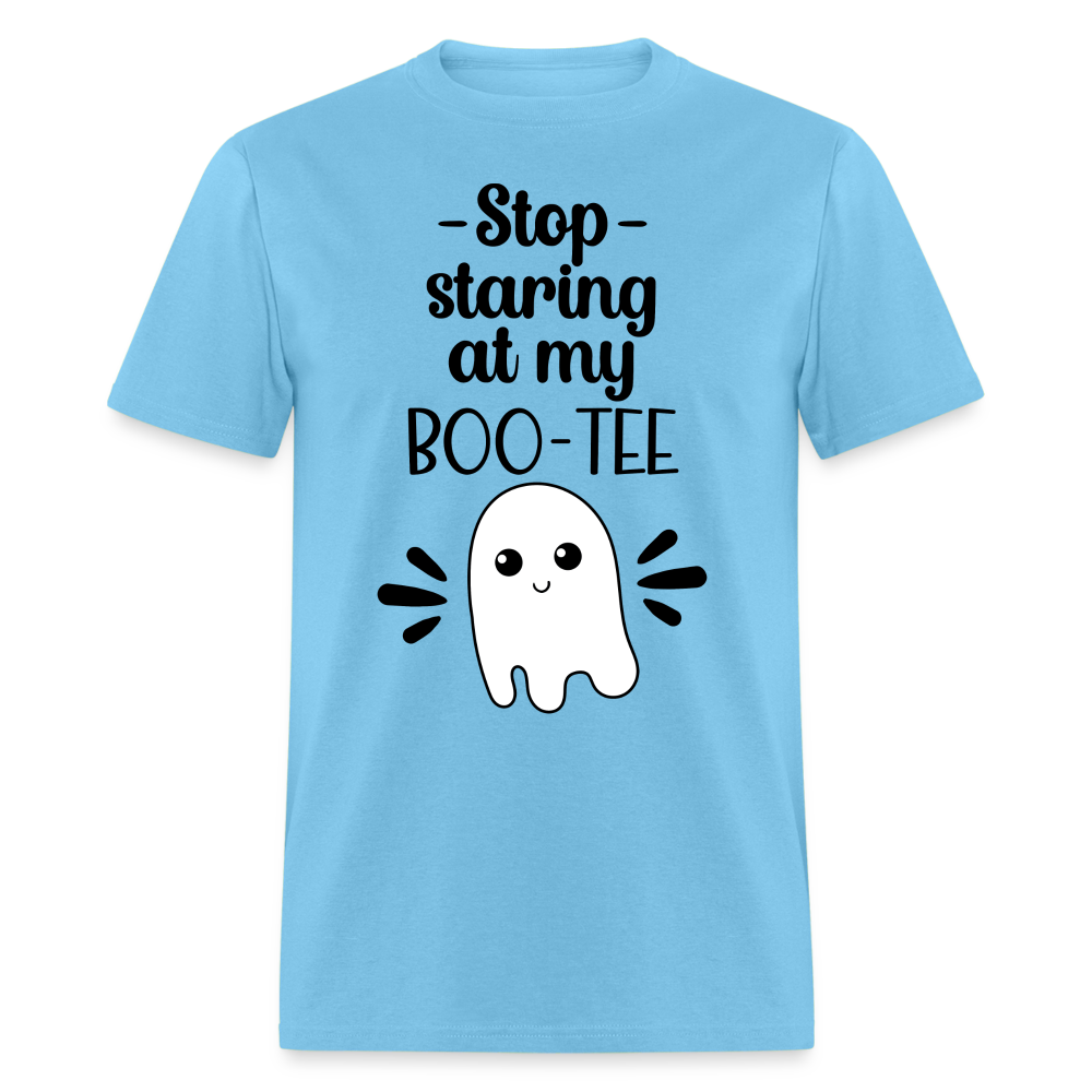 Stop Staring at my Boo-Tee T-Shirt Color: aquatic blue