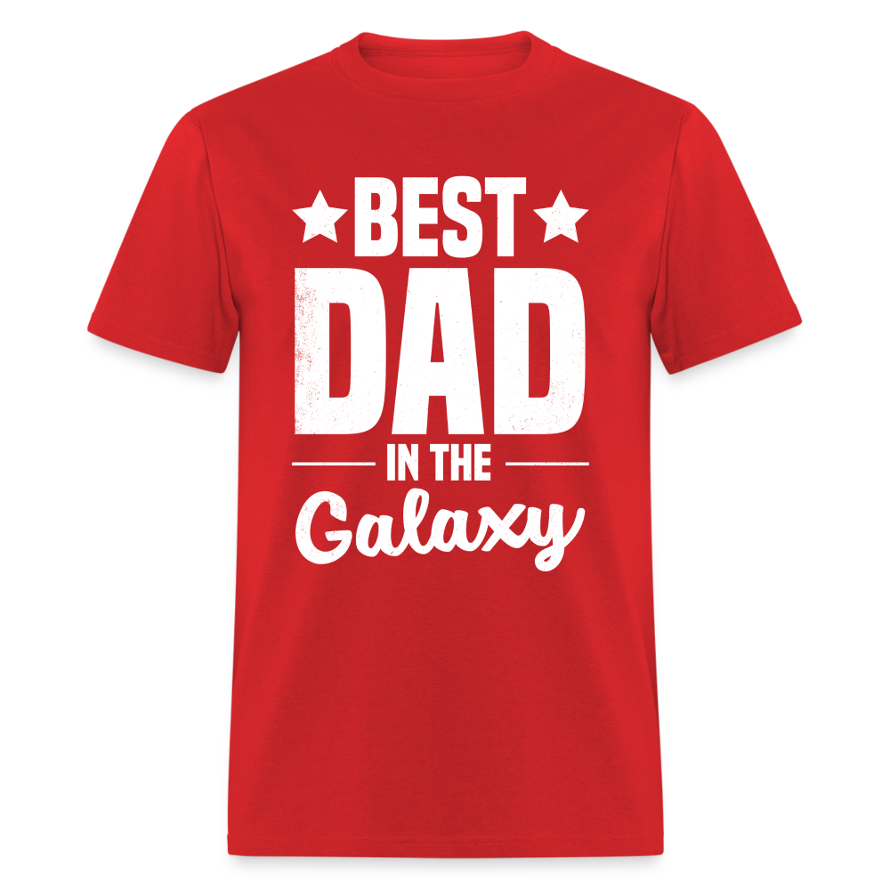 Best Dad in the Galaxy T-Shirt Color: red