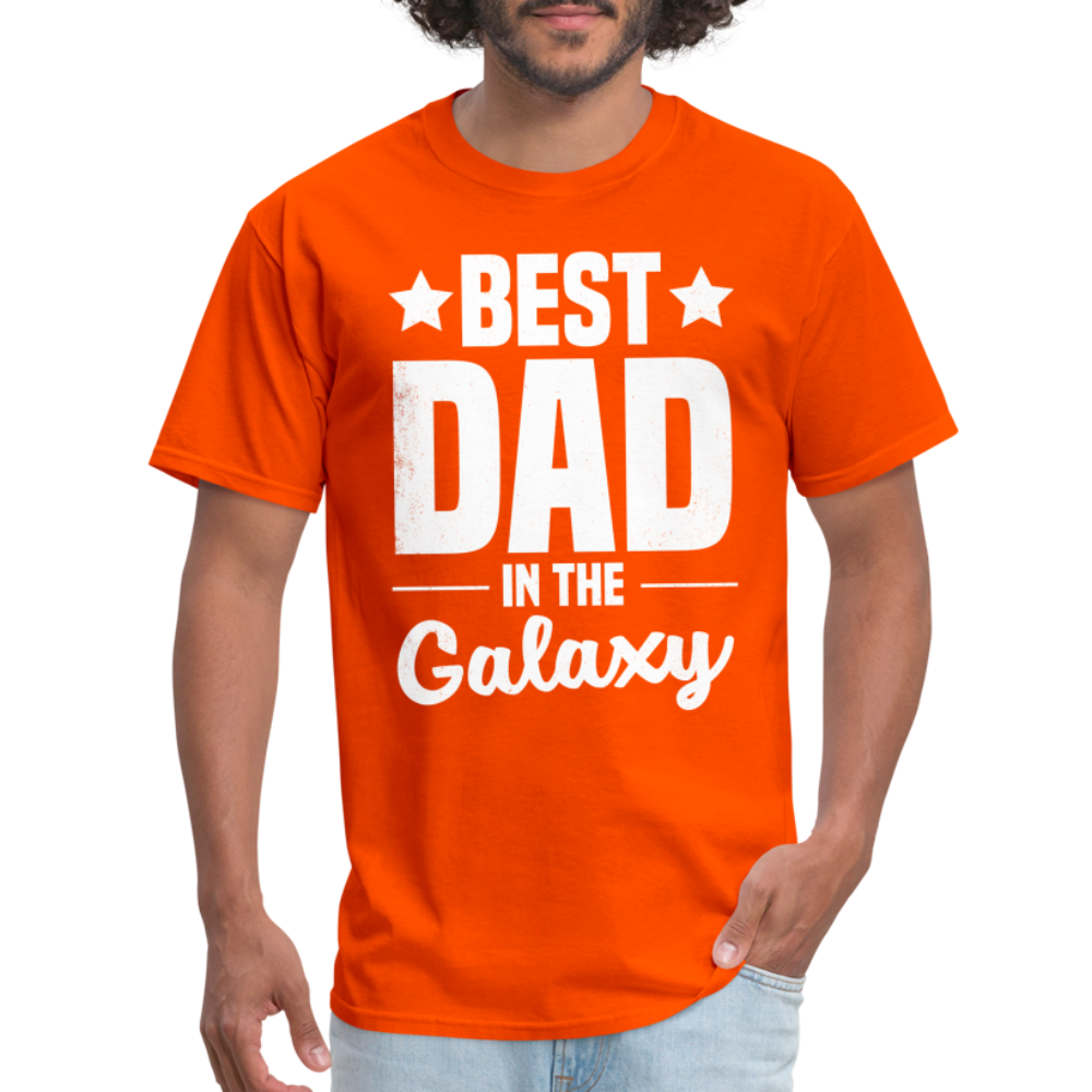 Best Dad in the Galaxy T-Shirt Color: orange