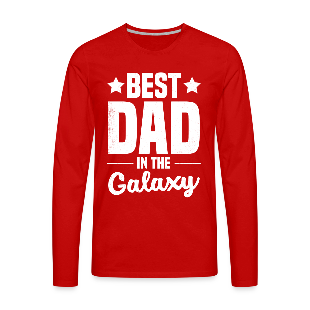 Best Dad in the Galaxy Men's Premium Long Sleeve T-Shirt - red