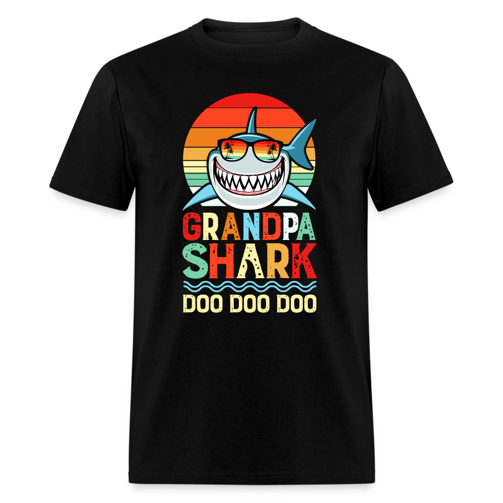 Grandpa Shark Doo Doo Doo T-Shirt - black