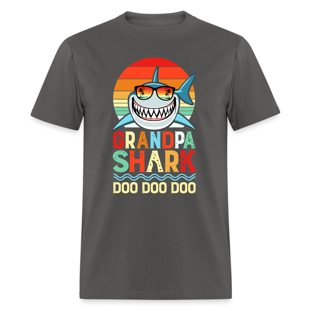 Grandpa Shark Doo Doo Doo T-Shirt - charcoal
