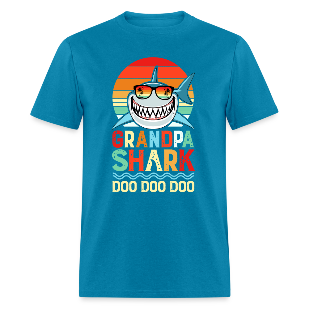 Grandpa Shark Doo Doo Doo T-Shirt - turquoise