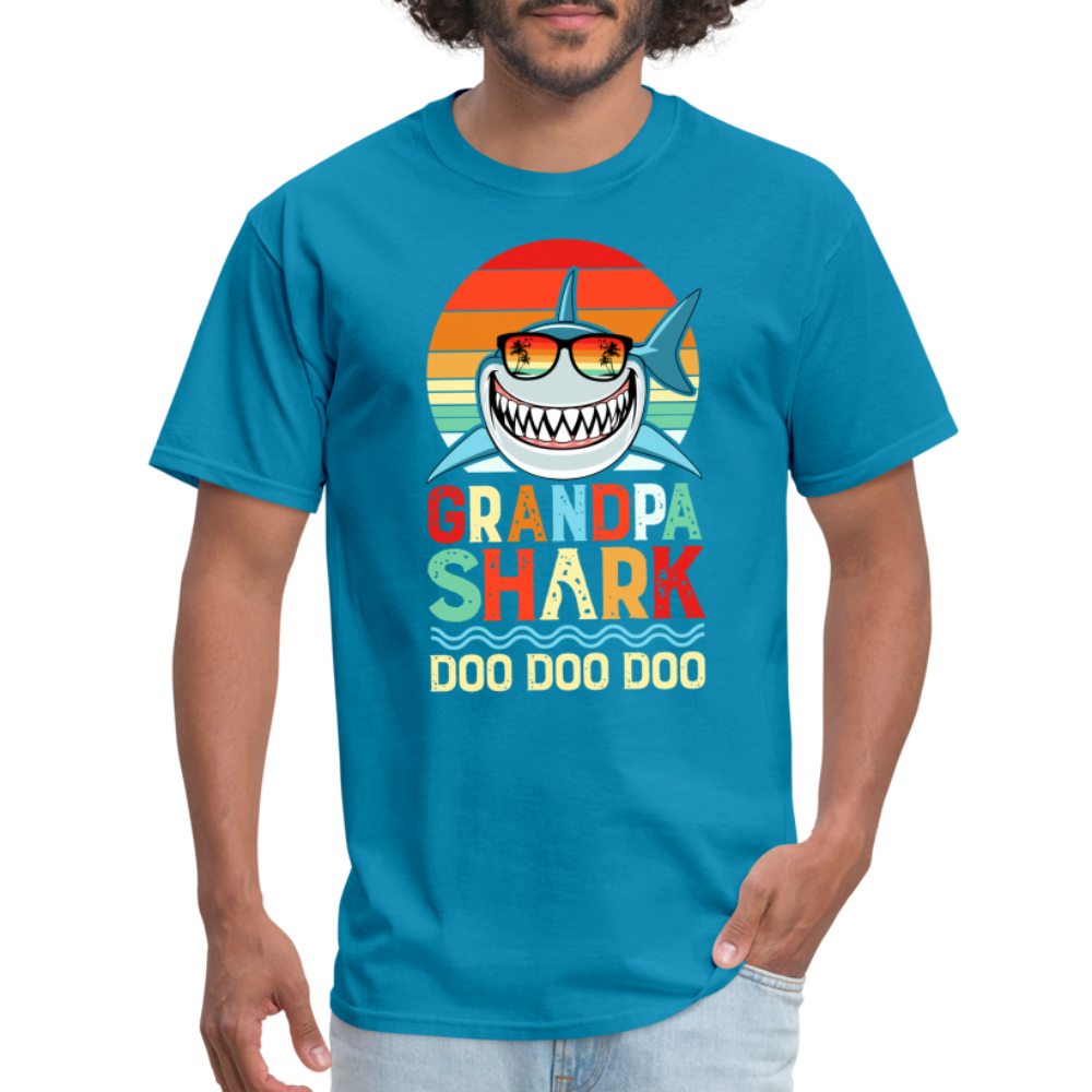 Grandpa Shark Doo Doo Doo T-Shirt - turquoise