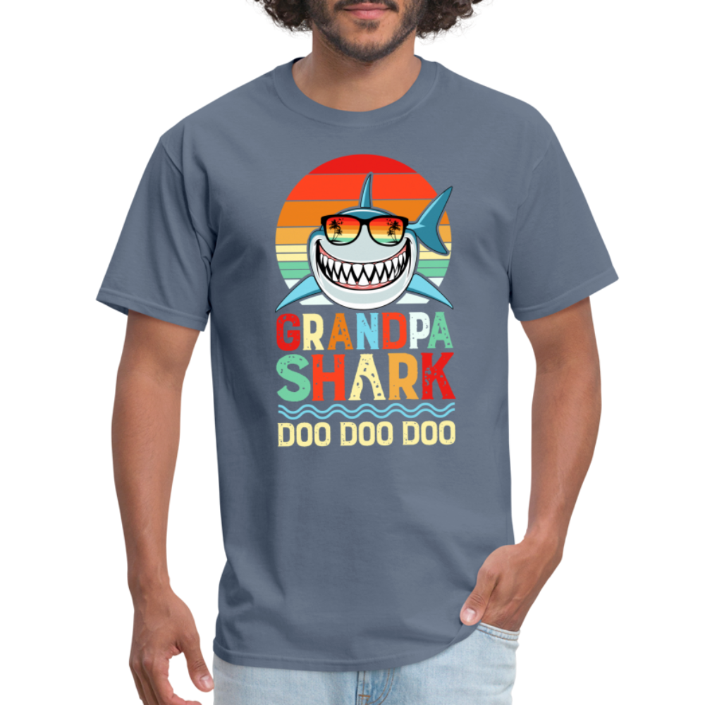 Grandpa Shark Doo Doo Doo T-Shirt - denim