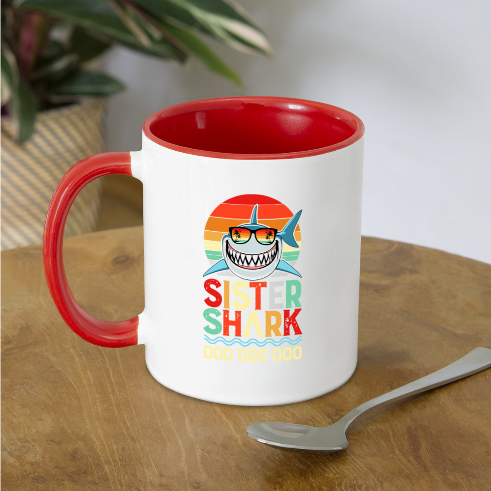Sister Shark Doo Doo Doo Coffee Mug Color: white/black