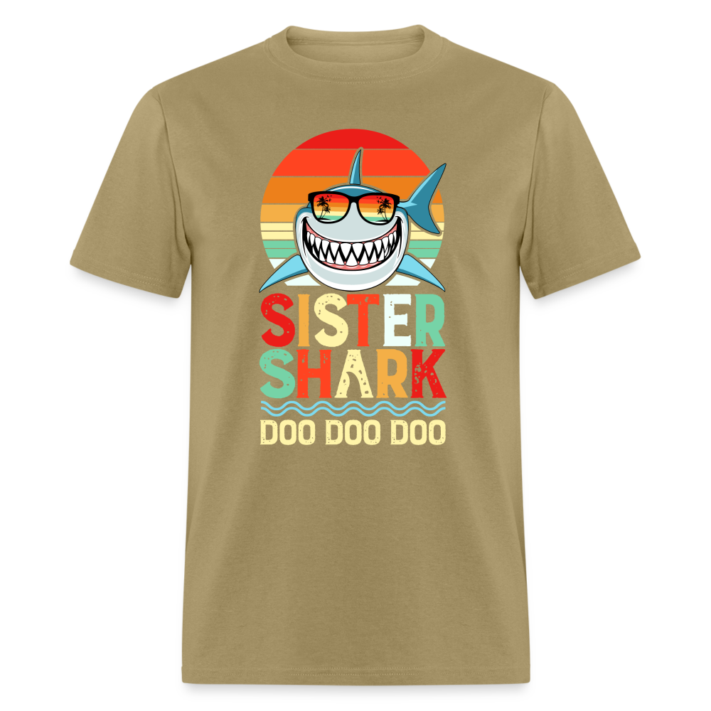 Sister Shark Doo Doo Doo T-Shirt - khaki