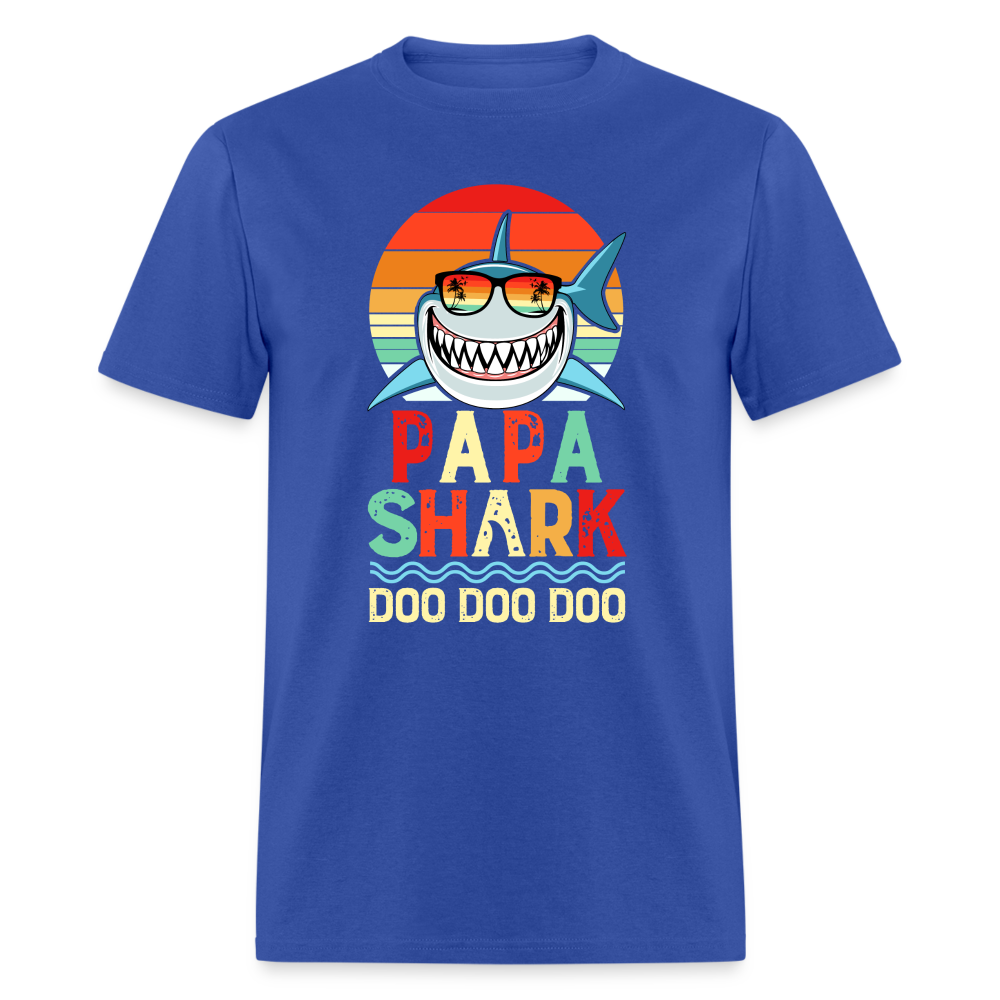 Papa Shark Doo Doo Doo T-Shirt - royal blue