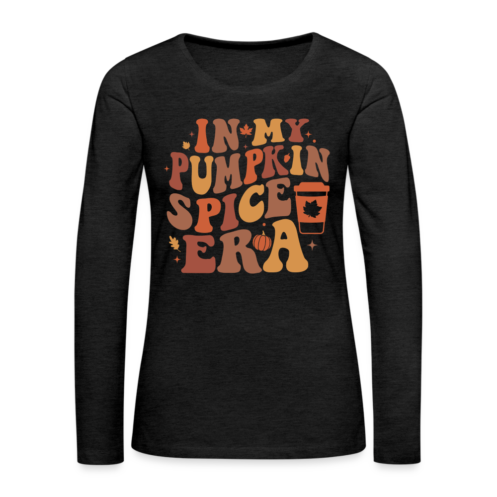 In My Pumpkin Spice Era Women's Premium Long Sleeve T-Shirt Color: charcoal grey