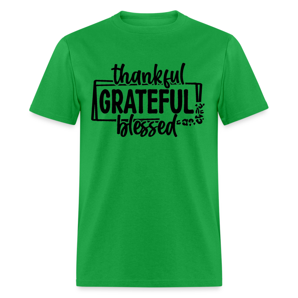 Thankful Grateful Blessed T-Shirt Color: bright green