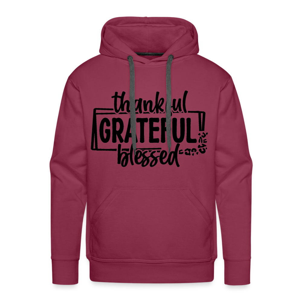Thankful Grateful Blessed Men’s Premium Hoodie Color: heather grey