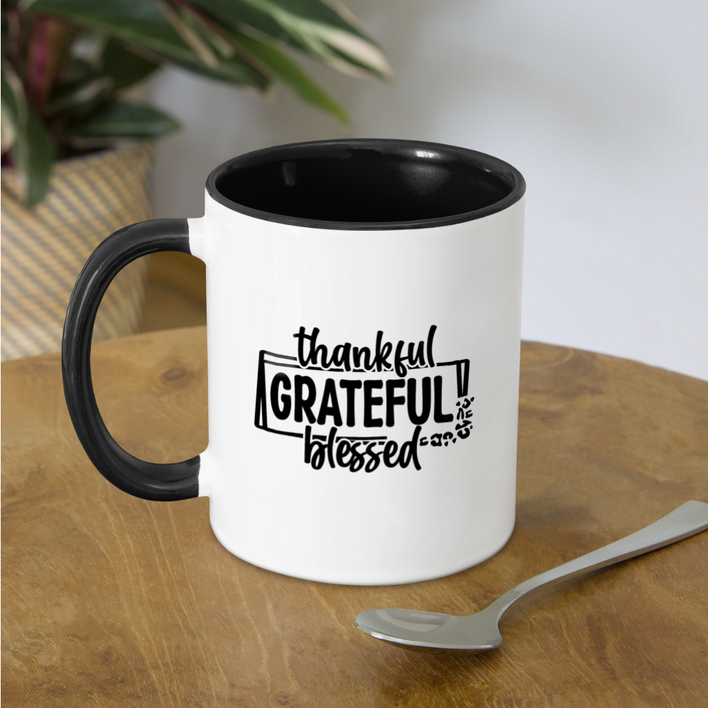 Thankful Grateful Blessed Coffee Mug Color: One Size