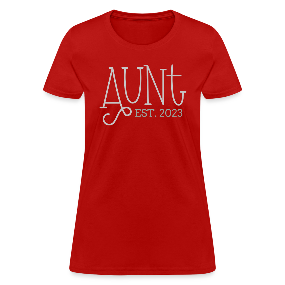 Aunt T-Shirt (Established - Customize Year) - red