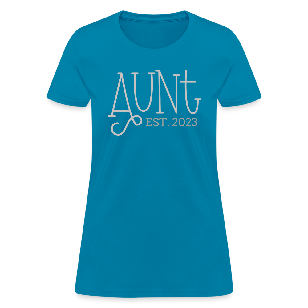 Aunt T-Shirt (Established - Customize Year) - turquoise