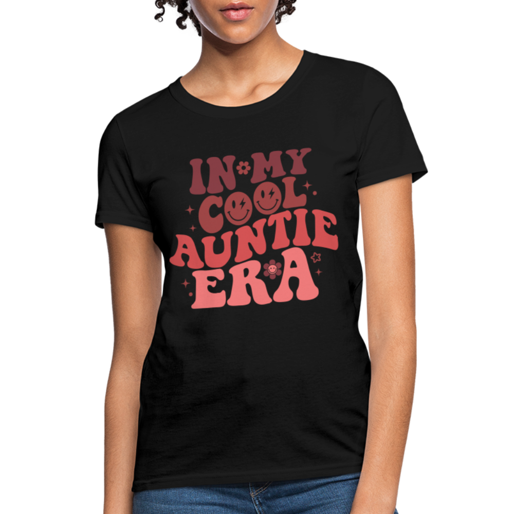 In My Cool Auntie Era Women's Contoured T-Shirt Color: black