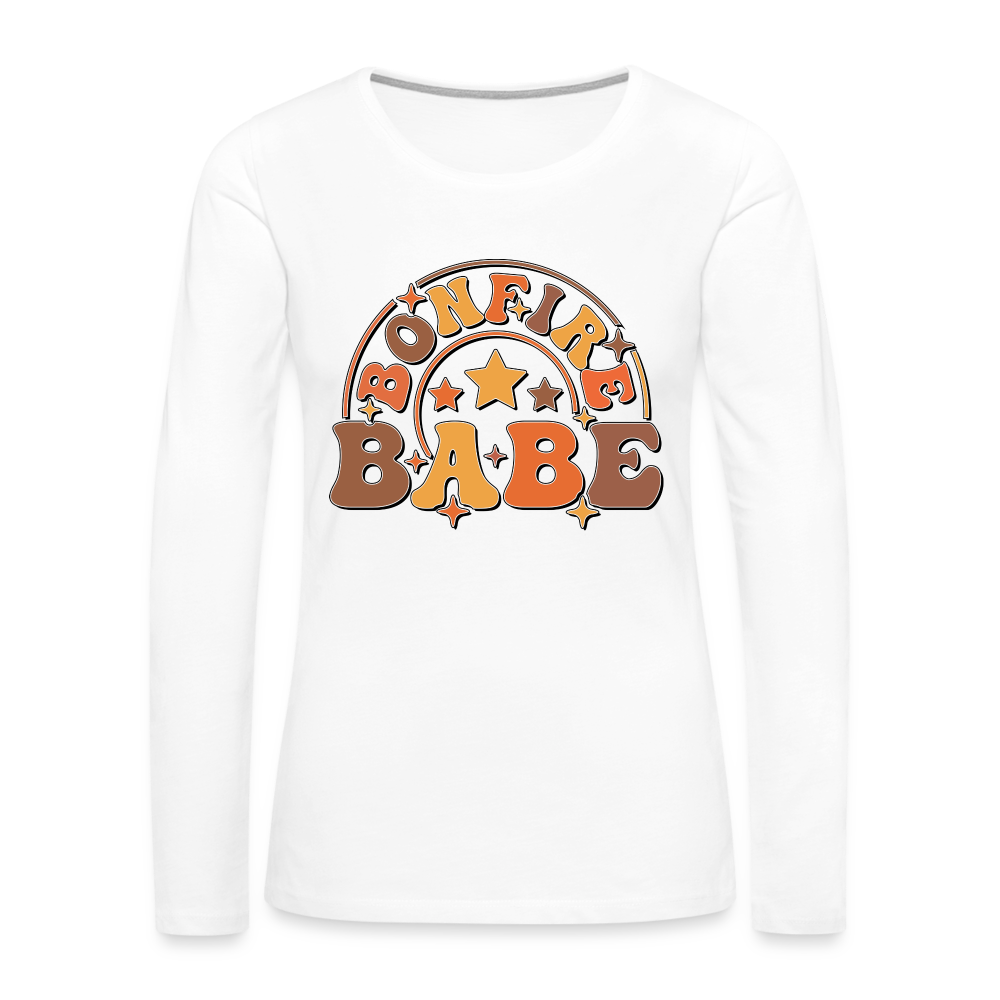Bonfire Babe : Women's Premium Long Sleeve T-Shirt Color: white
