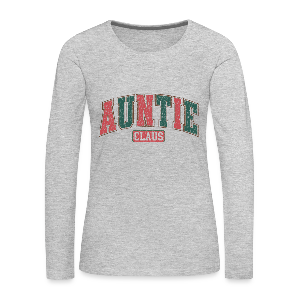 Auntie Claus Premium Long Sleeve T-Shirt Color: heather gray