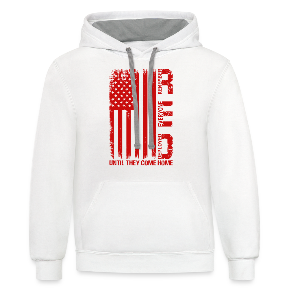 RED Remember Everyone Deployed Hoodie (Until They Come Home) - white/gray