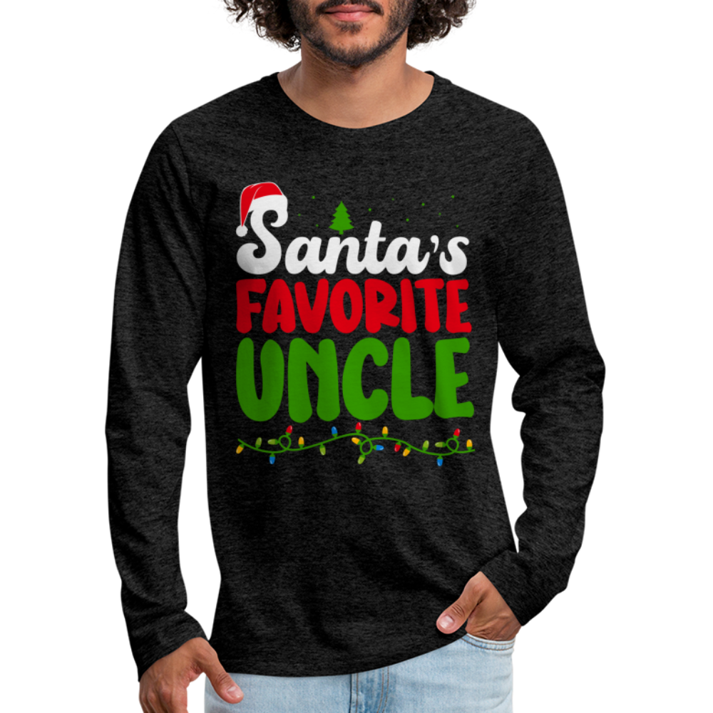 Santa's Favorite Uncle Premium Long Sleeve T-Shirt Color: charcoal grey