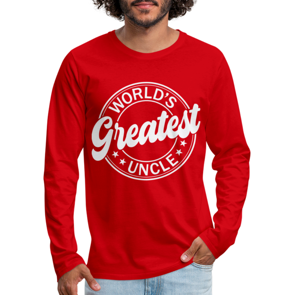 World's Greatest Uncle Premium Long Sleeve T-Shirt Color: red
