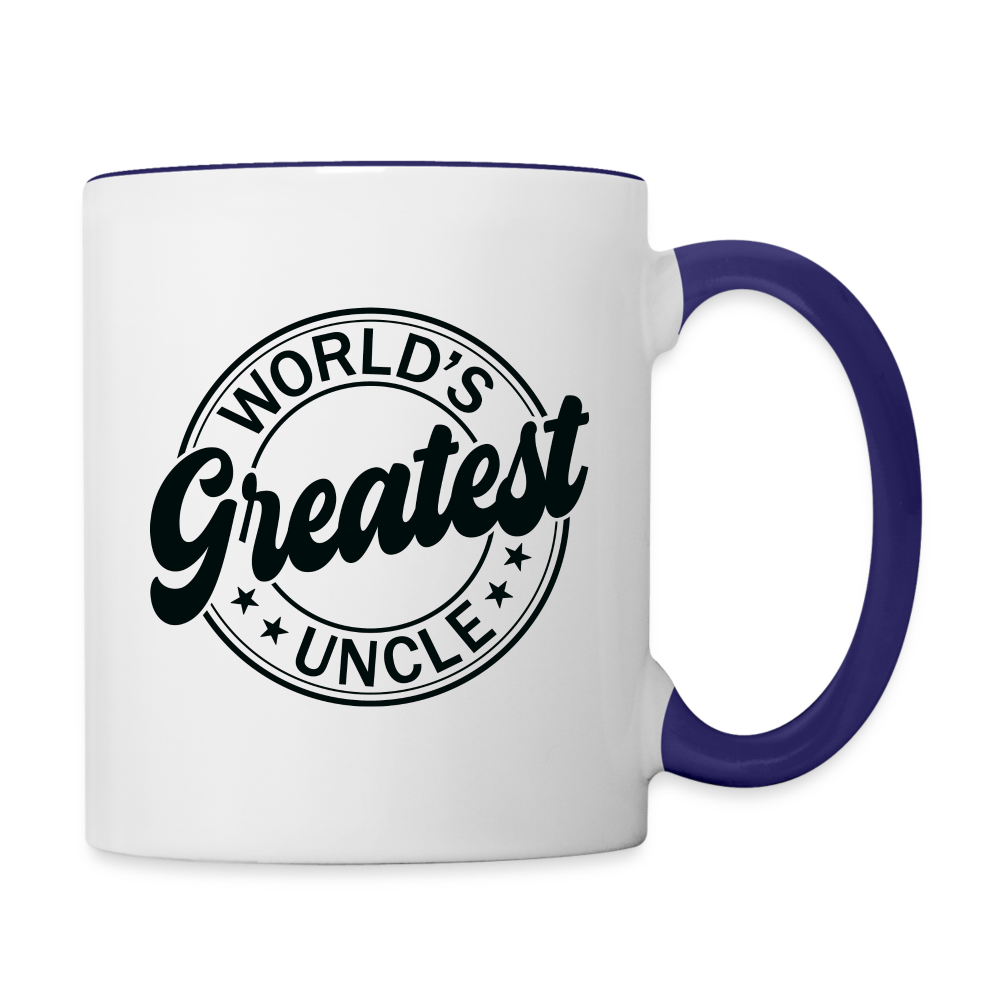 World's Greatest Uncle Coffee Mug Color: white/cobalt blue