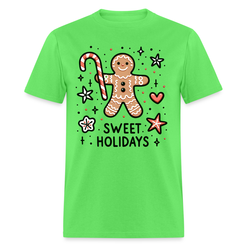 Gingerbread Man Says Sweet Holidays T-Shirt - kiwi