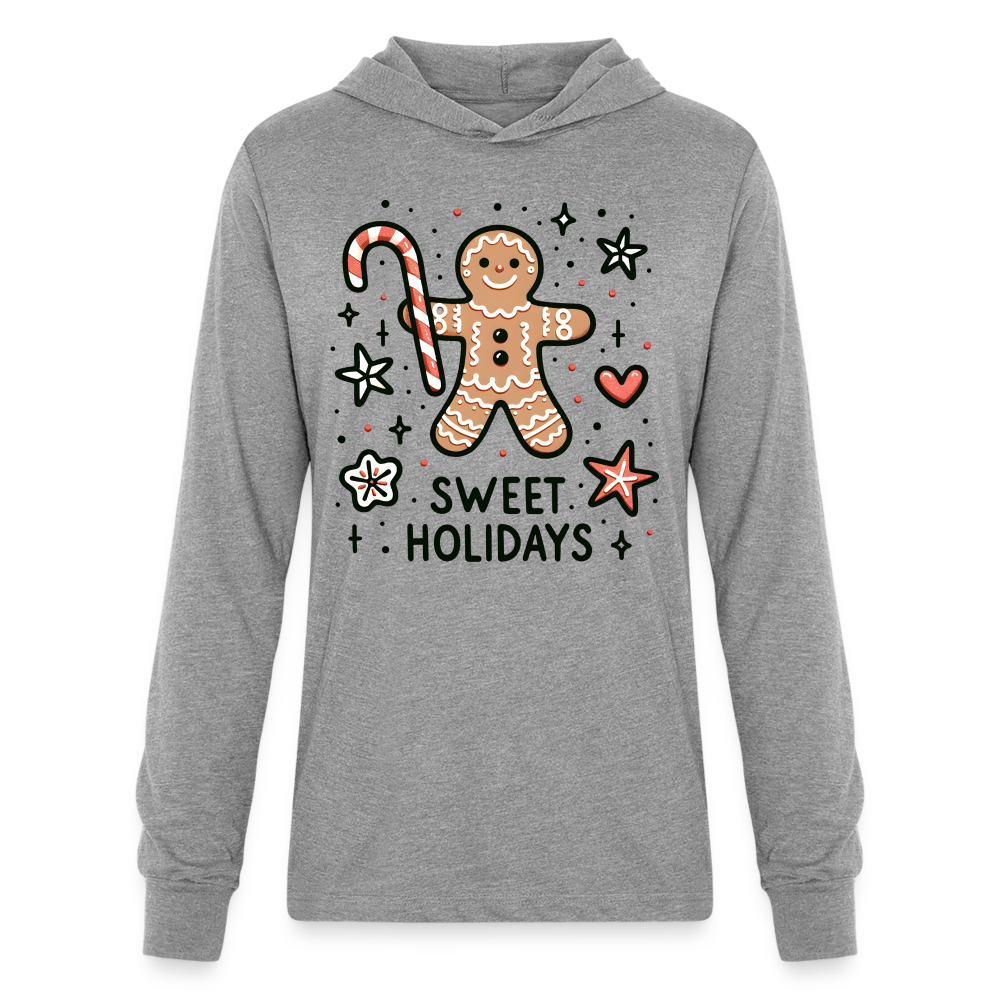 Gingerbread Man Says Sweet Holidays Hoodie Shirt - heather grey