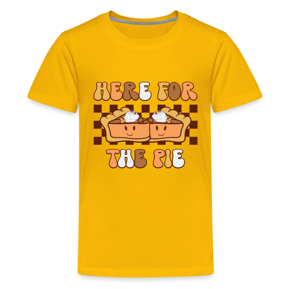 Here For The Pie - Holiday Kids T-Shirt Color: sun yellow