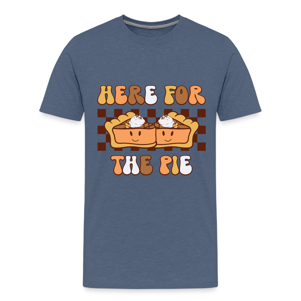 Here For The Pie - Holiday Kids T-Shirt Color: heather blue