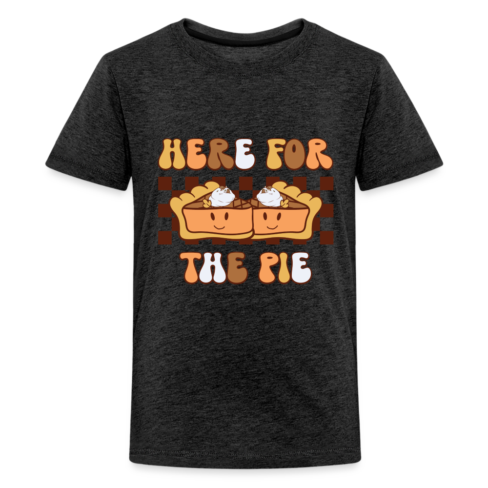 Here For The Pie - Holiday Kids T-Shirt Color: charcoal grey