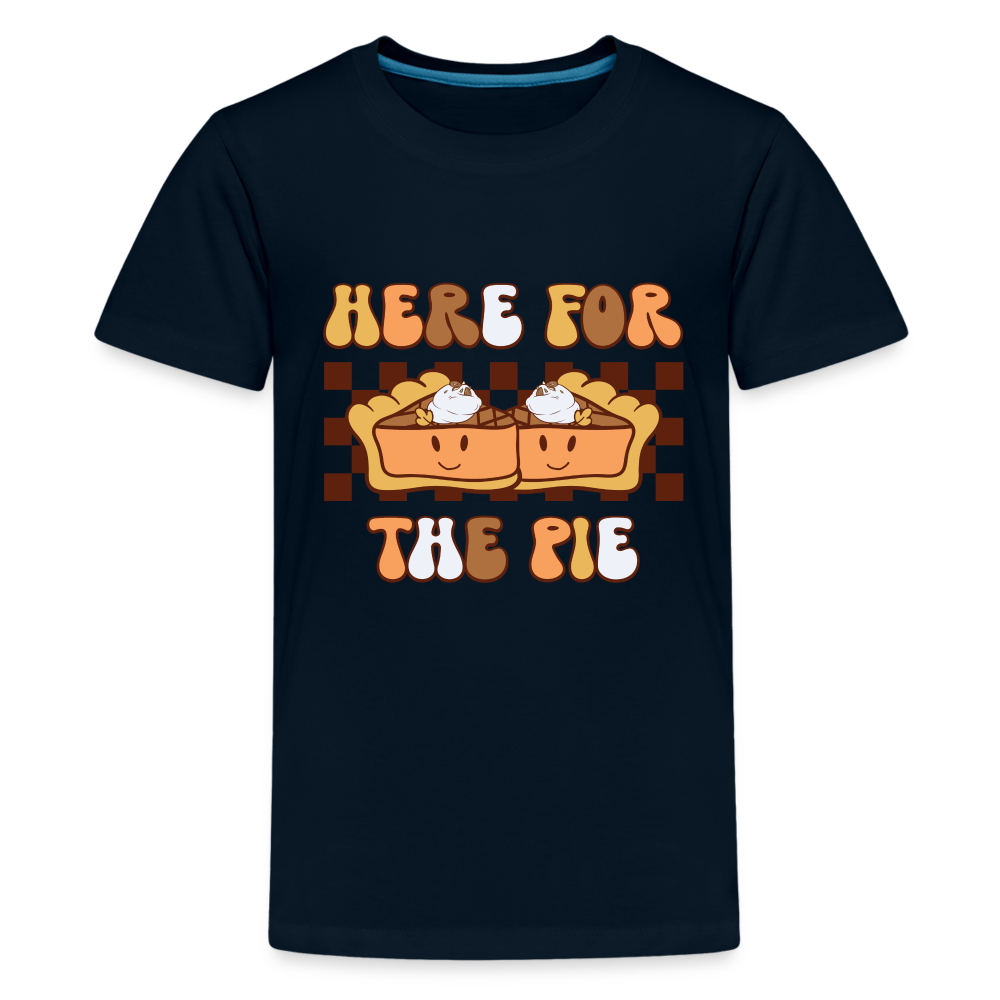 Here For The Pie - Holiday Kids T-Shirt Color: deep navy