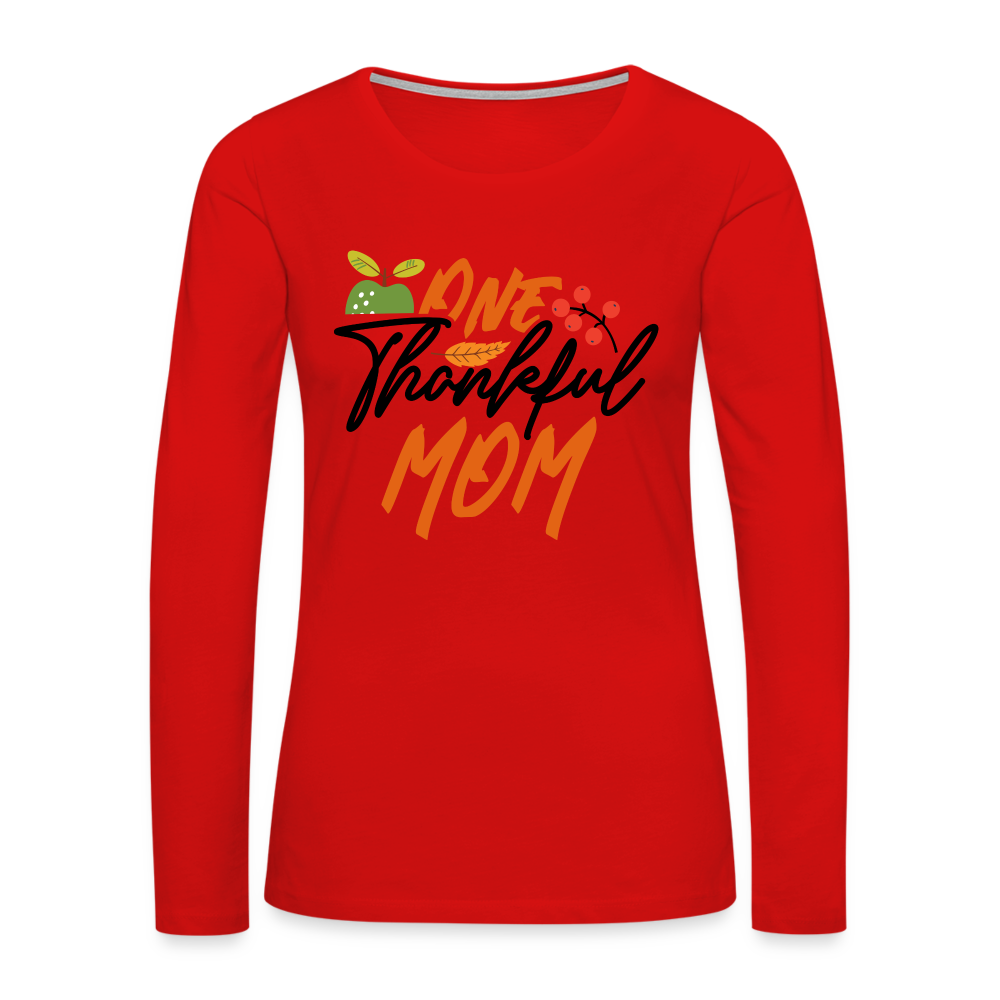 One Thankful Mom Premium Long Sleeve T-Shirt Color: heather gray