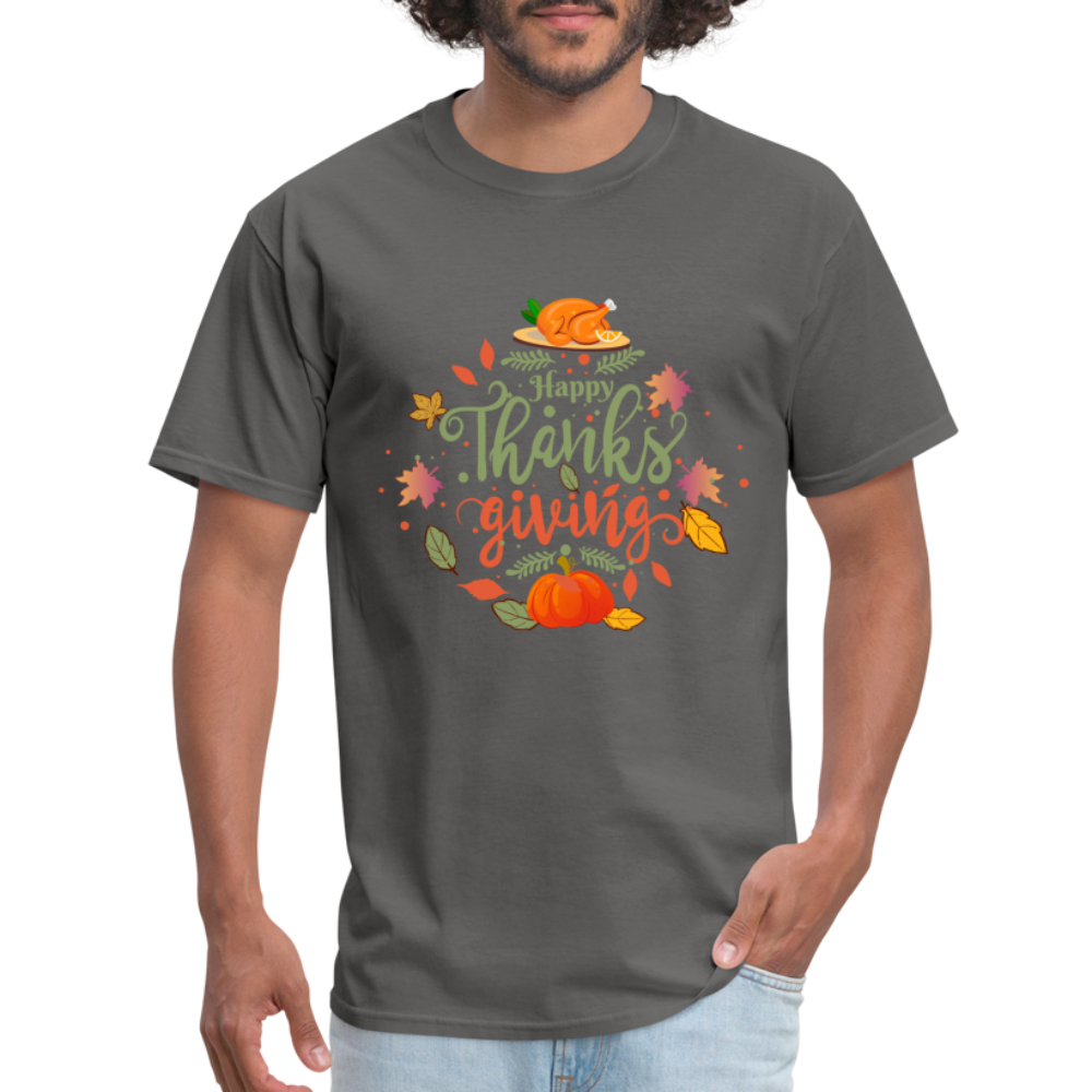 Happy Thanksgiving T-Shirt - charcoal