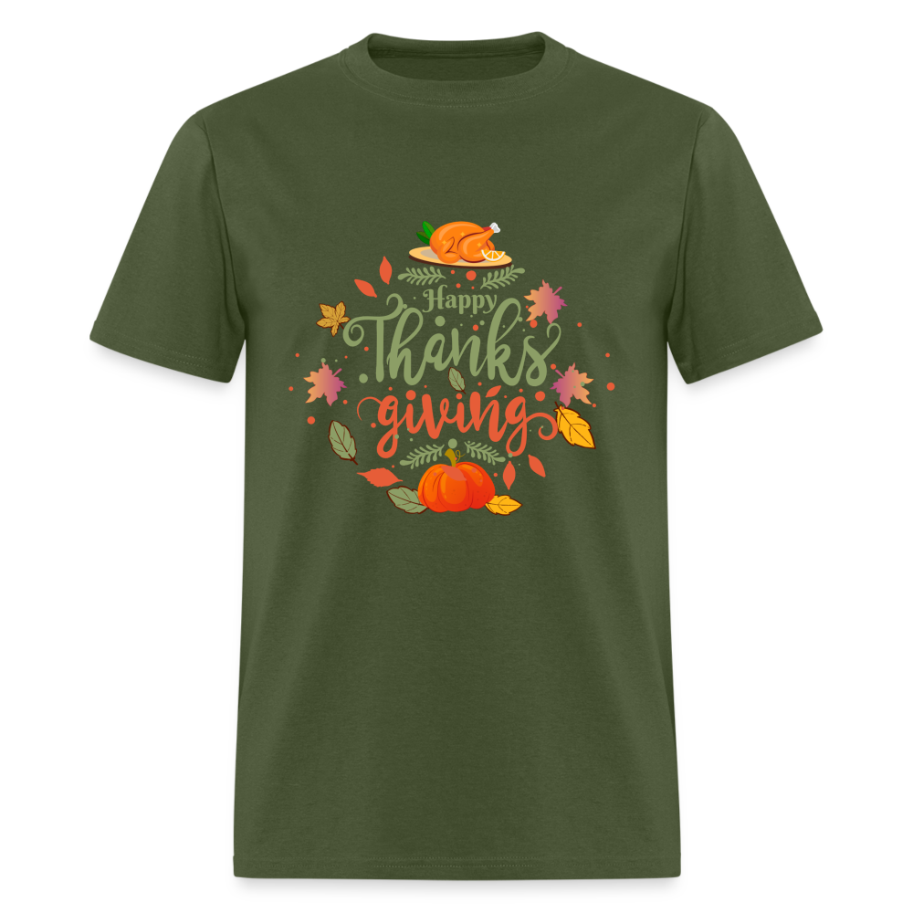 Happy Thanksgiving T-Shirt - military green