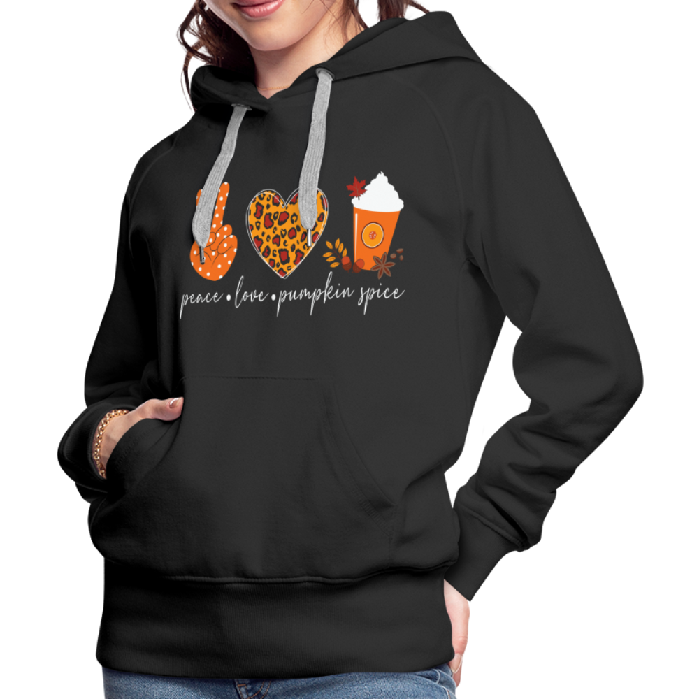Peace Love Pumpkin Spice Women’s Premium Hoodie - black