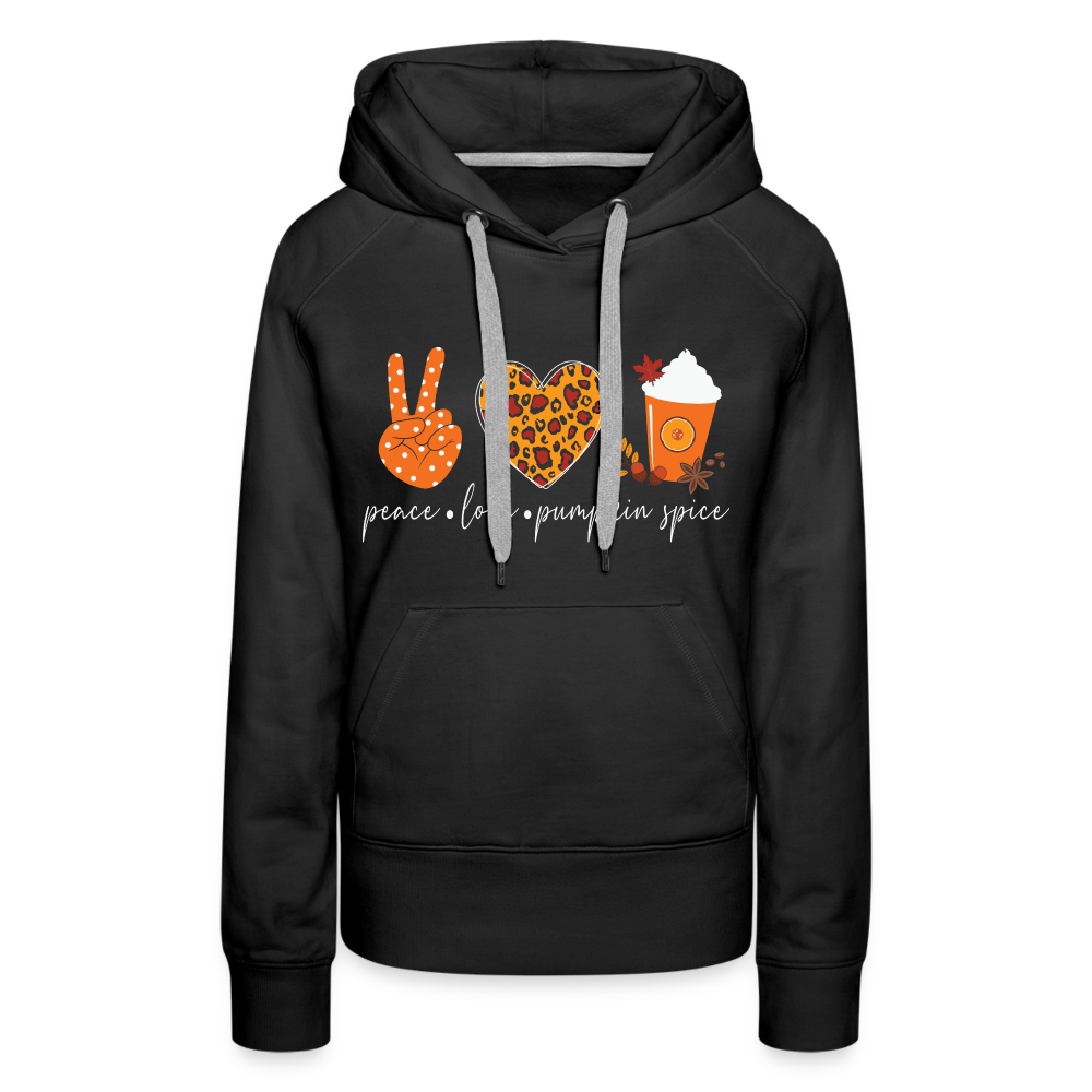 Peace Love Pumpkin Spice Women’s Premium Hoodie - black