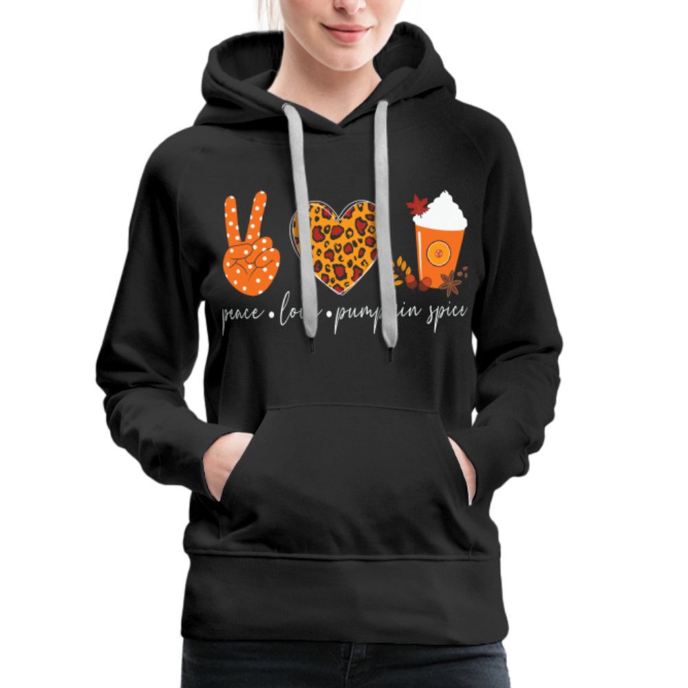 Peace Love Pumpkin Spice Women’s Premium Hoodie - black