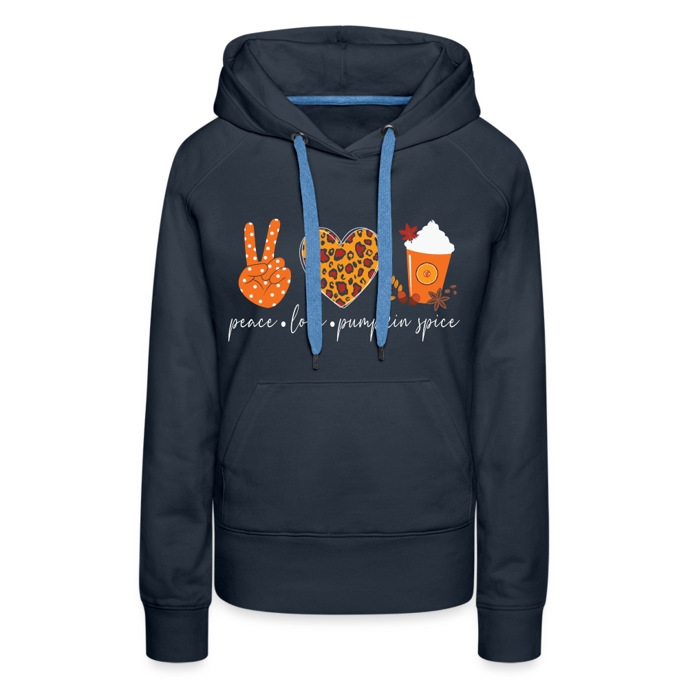 Peace Love Pumpkin Spice Women’s Premium Hoodie - navy