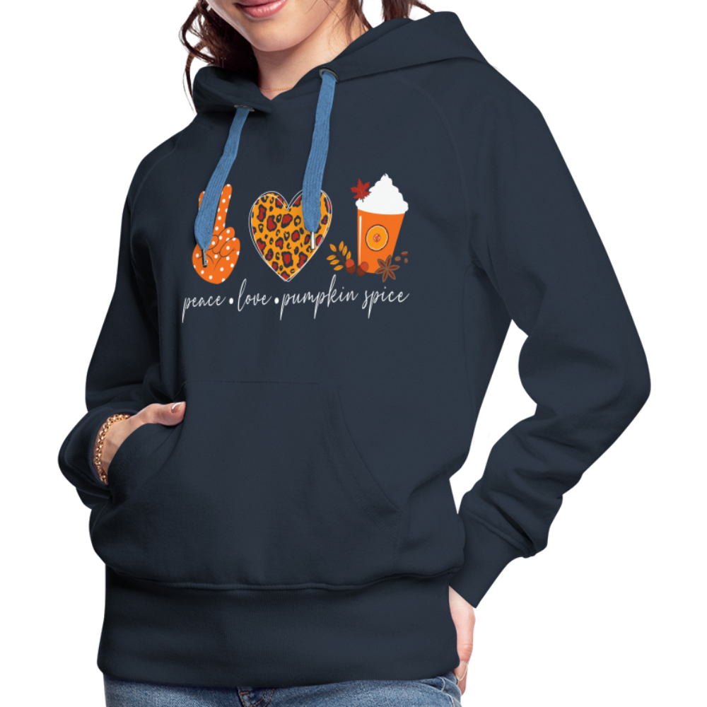 Peace Love Pumpkin Spice Women’s Premium Hoodie - navy