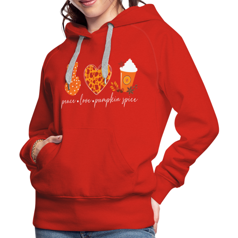 Peace Love Pumpkin Spice Women’s Premium Hoodie - red