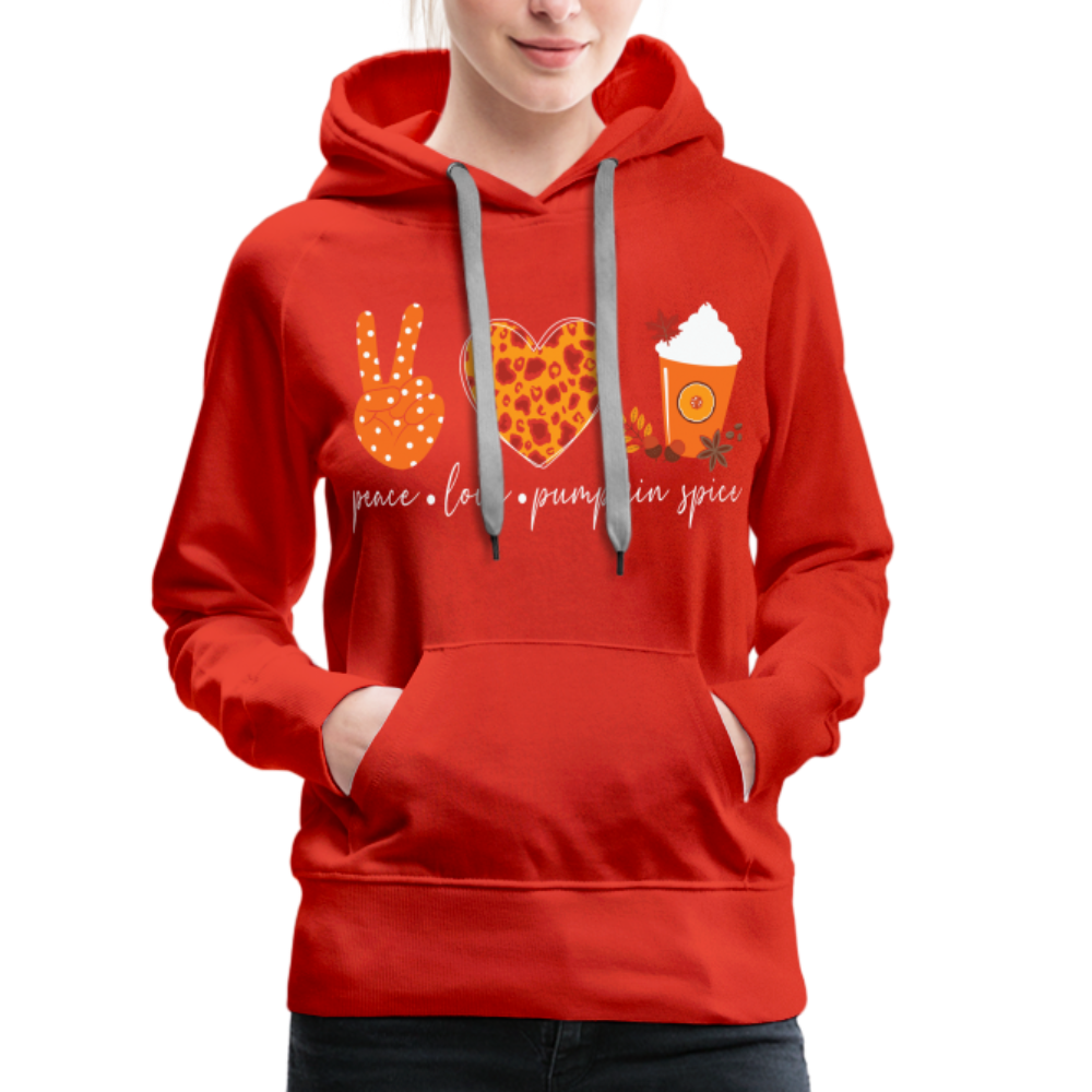 Peace Love Pumpkin Spice Women’s Premium Hoodie - red