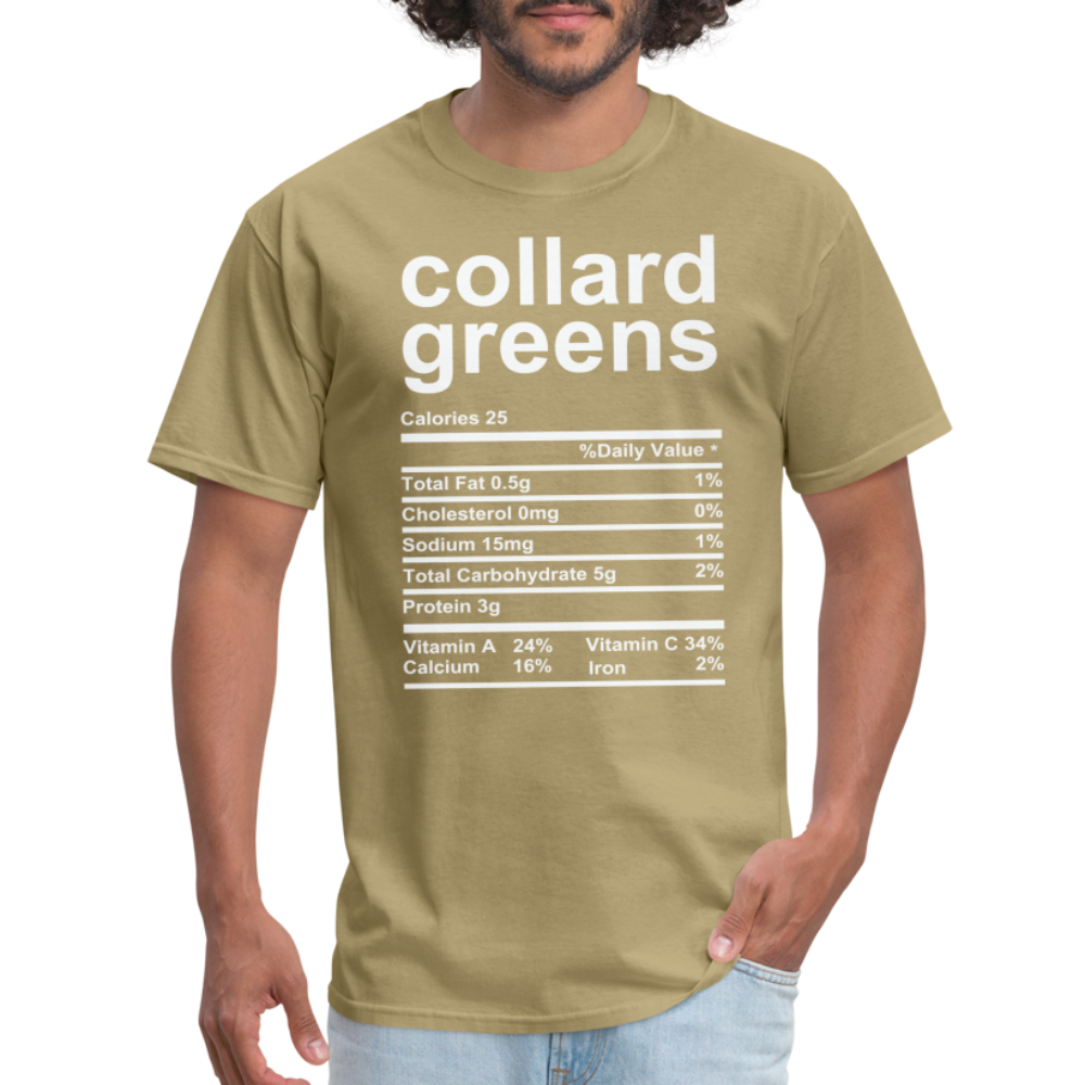 Collard Greens Nutrition Facts T-Shirt - khaki