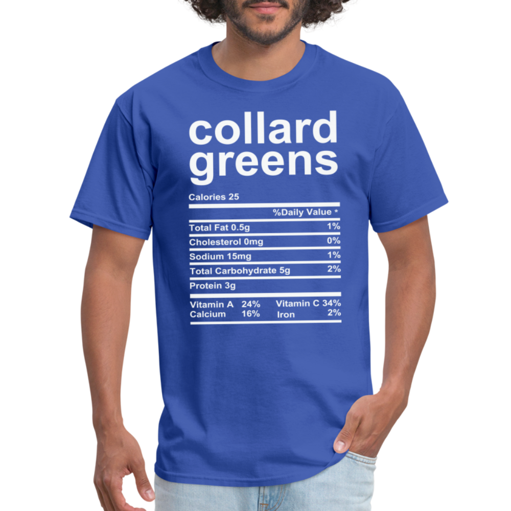 Collard Greens Nutrition Facts T-Shirt - royal blue
