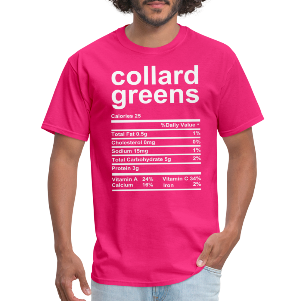 Collard Greens Nutrition Facts T-Shirt - fuchsia
