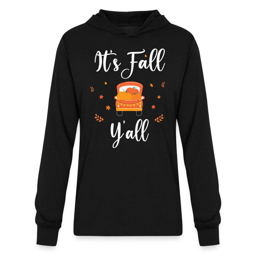 It's Fall Y'all Long Sleeve Hoodie Shirt Color: black