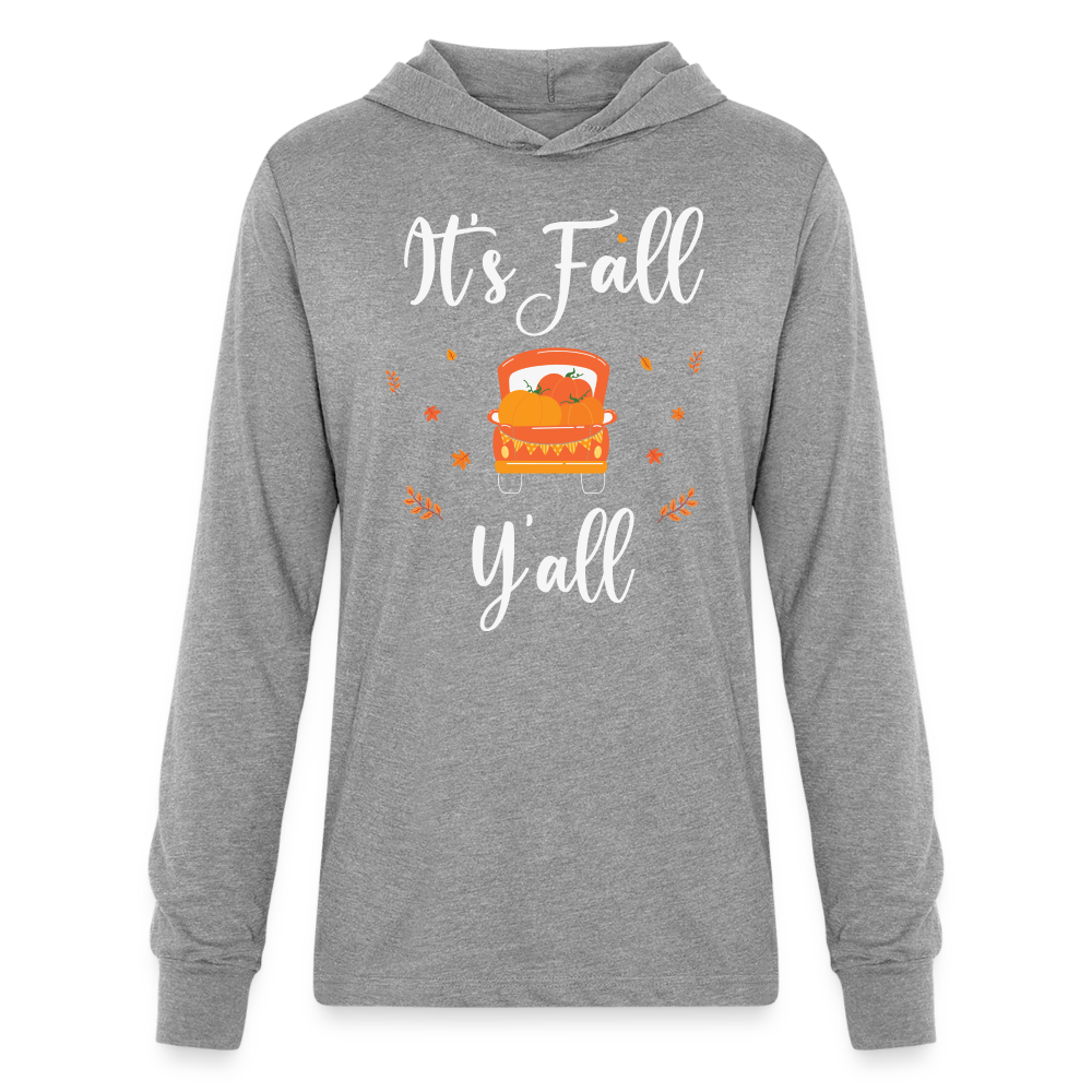 It's Fall Y'all Long Sleeve Hoodie Shirt Color: heather grey