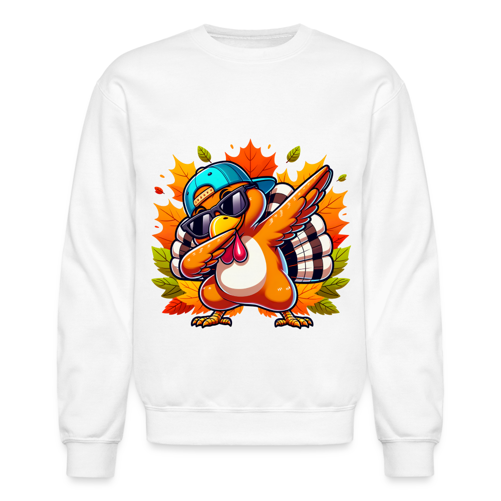 Dabbing Thanksgiving Turkey Sweatshirt - white